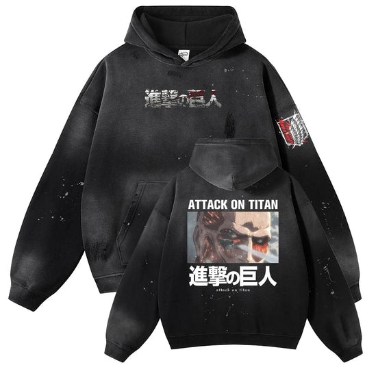 Attack on Titan Armored Titan Oversized Vintage Hoodie
