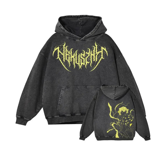Demon Slayer Lightning Strike Oversized Vintage Hoodie