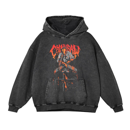 Chainsaw Man Devil's Power Oversized Vintage Hoodie